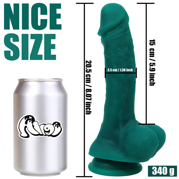 8 Inch Green Realistic Dildo