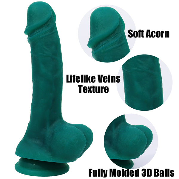 8 Inch Green Realistic Dildo