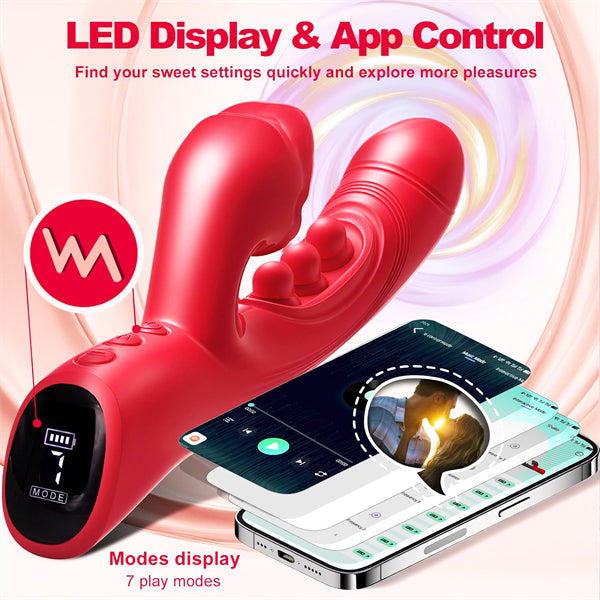 9 Triple Tapping 8 Mouth Biting Dildo Vibrator