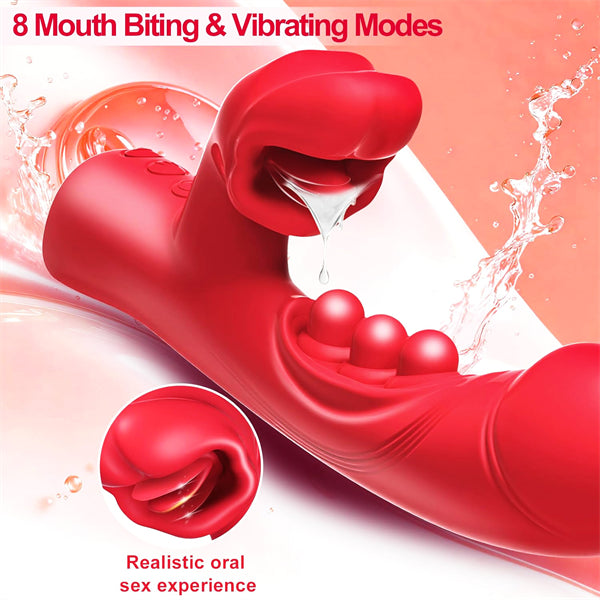 9 Triple Tapping 8 Mouth Biting Dildo Vibrator