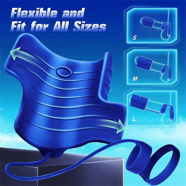9 Vibrating & 2 Cock Rings Glans Trainer