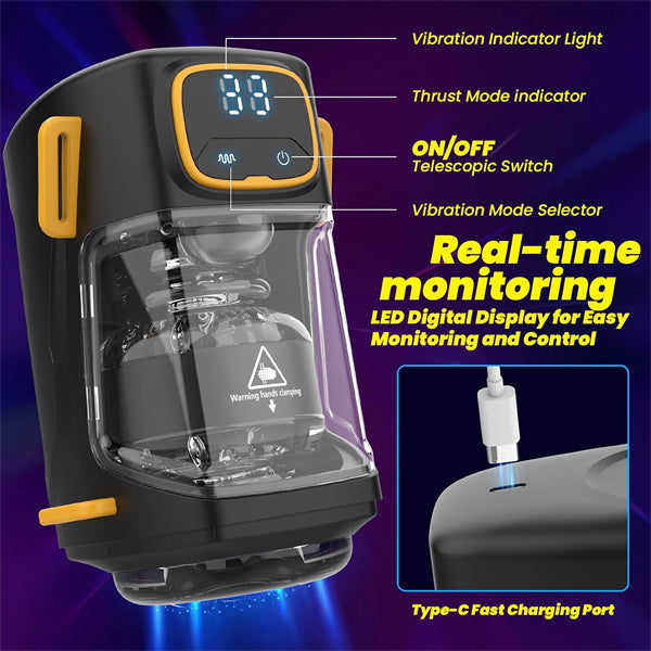 9 Vibrating Thrusting Mode Hands Free Wearable Male Masturbator