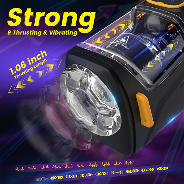 9 Vibrating Thrusting Mode Hands Free Wearable Male Masturbator