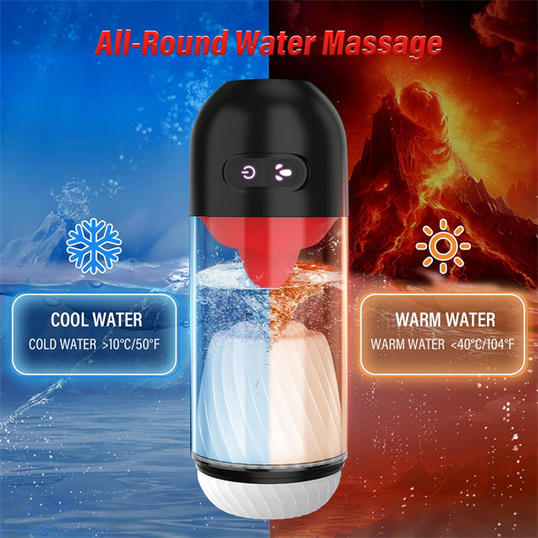 9 Vibrating & 360° Tongue Licking Male Stroker