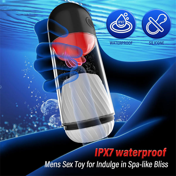 9 Vibrating & 360° Tongue Licking Male Stroker