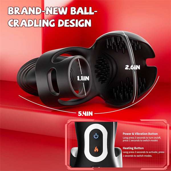 9 Vibration 3 Heating Modes 360° Wrapping Testicle Toys