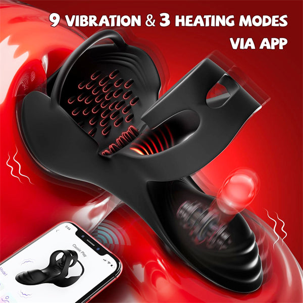9 Vibration 3 Heating Modes 360° Wrapping Testicle Toys