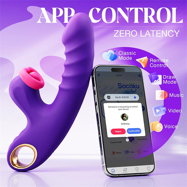 9 Vibrations 9 Licking 5 Thrusting Vibrators With APP Control