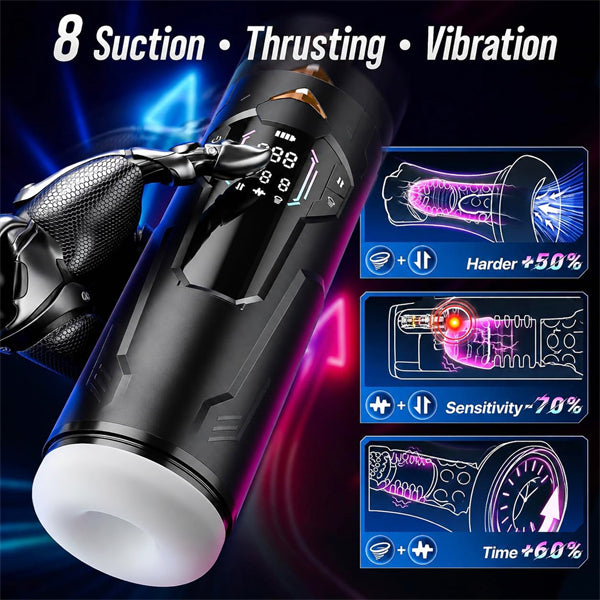 AI APP Pocket Pussy with 8 Sucking & Thrusting & Vibrating Mode