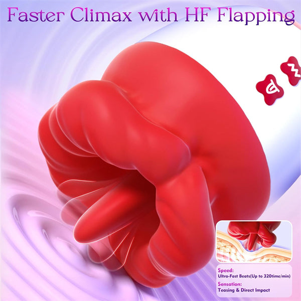 AI App Controlled Rose Toy Vibrator with Tongue Licking Thrusting & G-Spot Stimulation