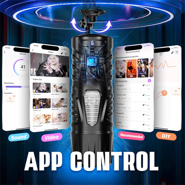 AI Interactive Male Stroker 7 Thrusting & Rotating Modes with Handle