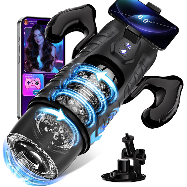 AI Interactive Male Stroker 7 Thrusting & Rotating Modes with Handle