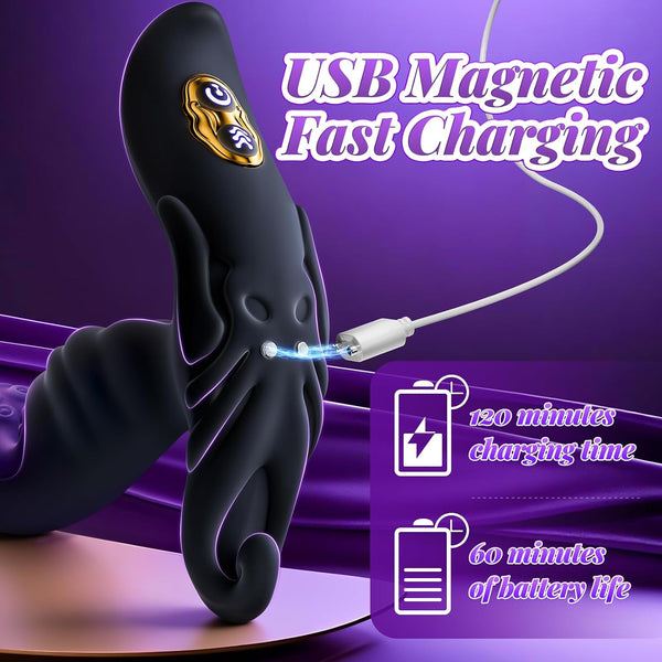 AI Sync Peristaltic Prostate Massager with Anal Beads