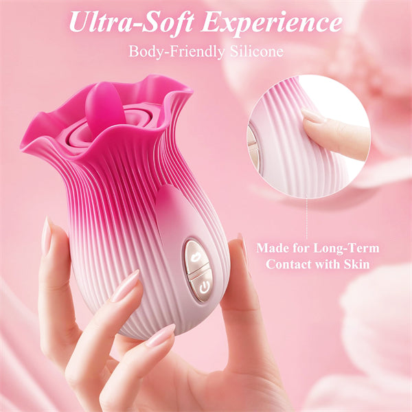 AI Sync Rose Vibrator with Dual Suction