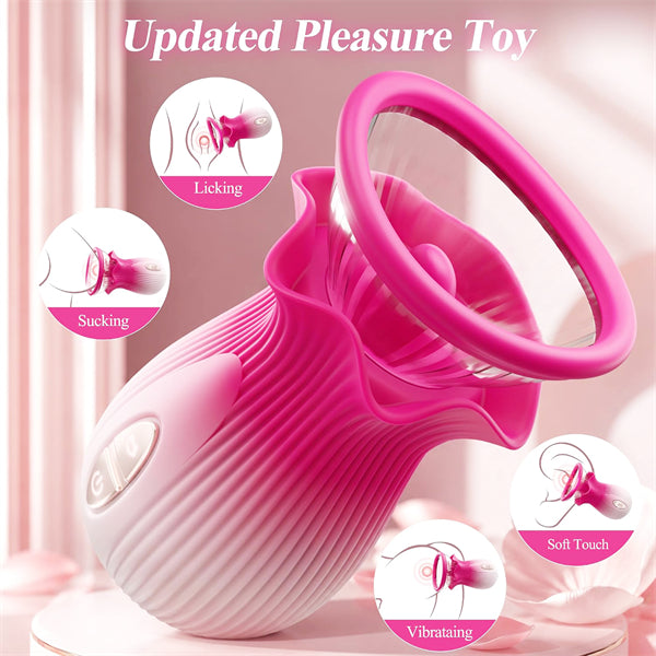 AI Sync Rose Vibrator with Dual Suction
