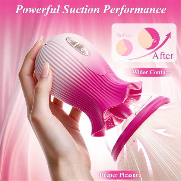 AI Sync Rose Vibrator with Dual Suction
