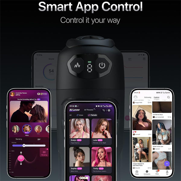 AI Sync Suction Male Stroker with 7 Modes & 7.1 Deep Sleeve