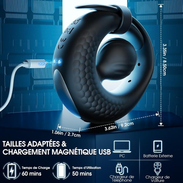 APP Controlled Adjustable Man Cock Ring Vibrator