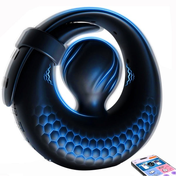 APP Controlled Adjustable Man Cock Ring Vibrator