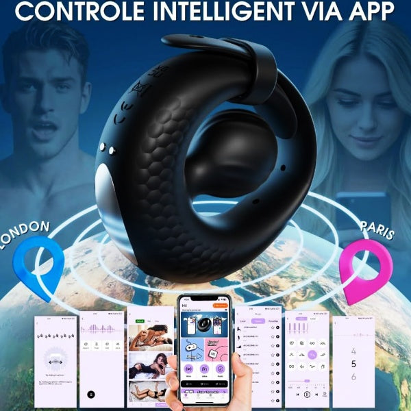 APP Controlled Adjustable Man Cock Ring Vibrator