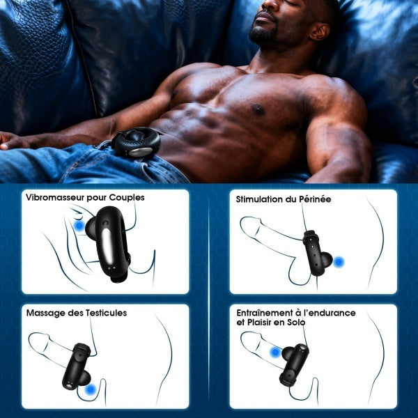 APP Controlled Adjustable Man Cock Ring Vibrator