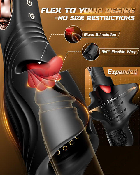 Adjustable Wing-Open Design Ring Handle Male Stroker