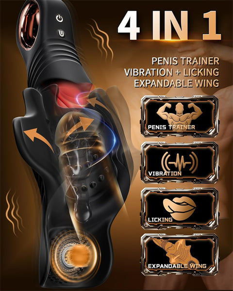 Adjustable Wing-Open Design Ring Handle Male Stroker