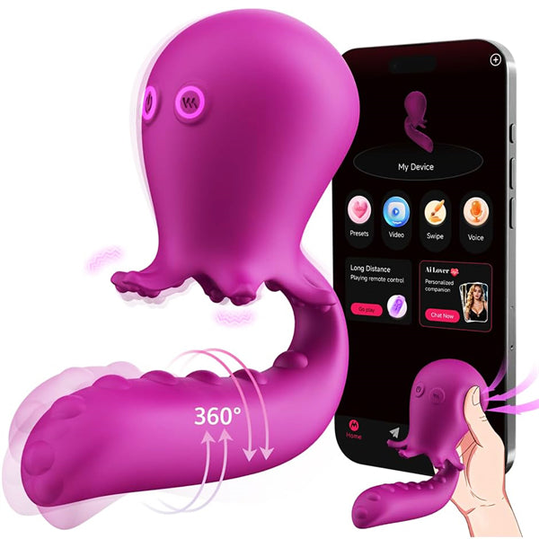 Air Pulse Burst Modes Tentacle G Spot Dildo Vibrator