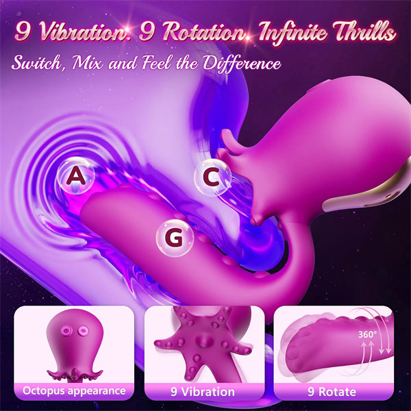 Air Pulse Burst Modes Tentacle G Spot Dildo Vibrator