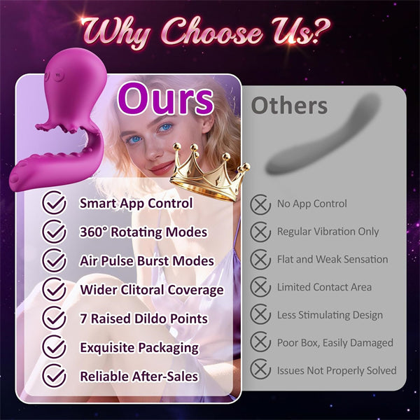 Air Pulse Burst Modes Tentacle G Spot Dildo Vibrator