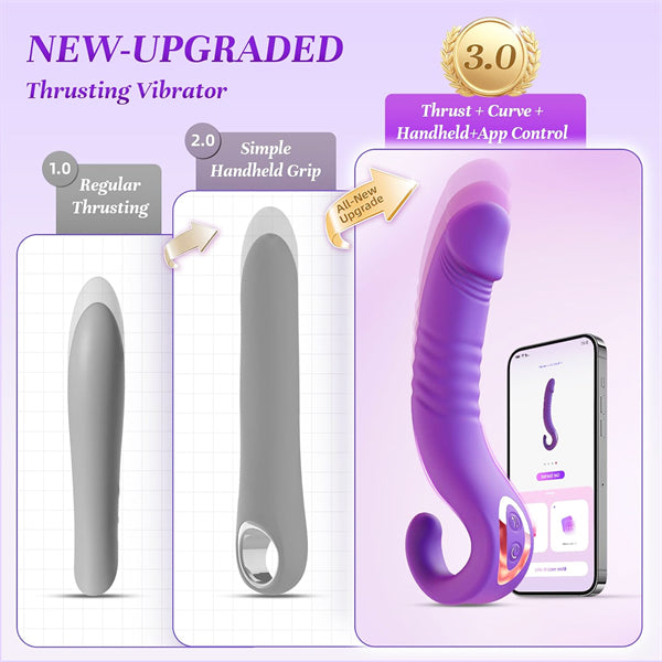 App Control G Spot Vibrator with 7 Vibration 7 Thrusting Finger Vibrators