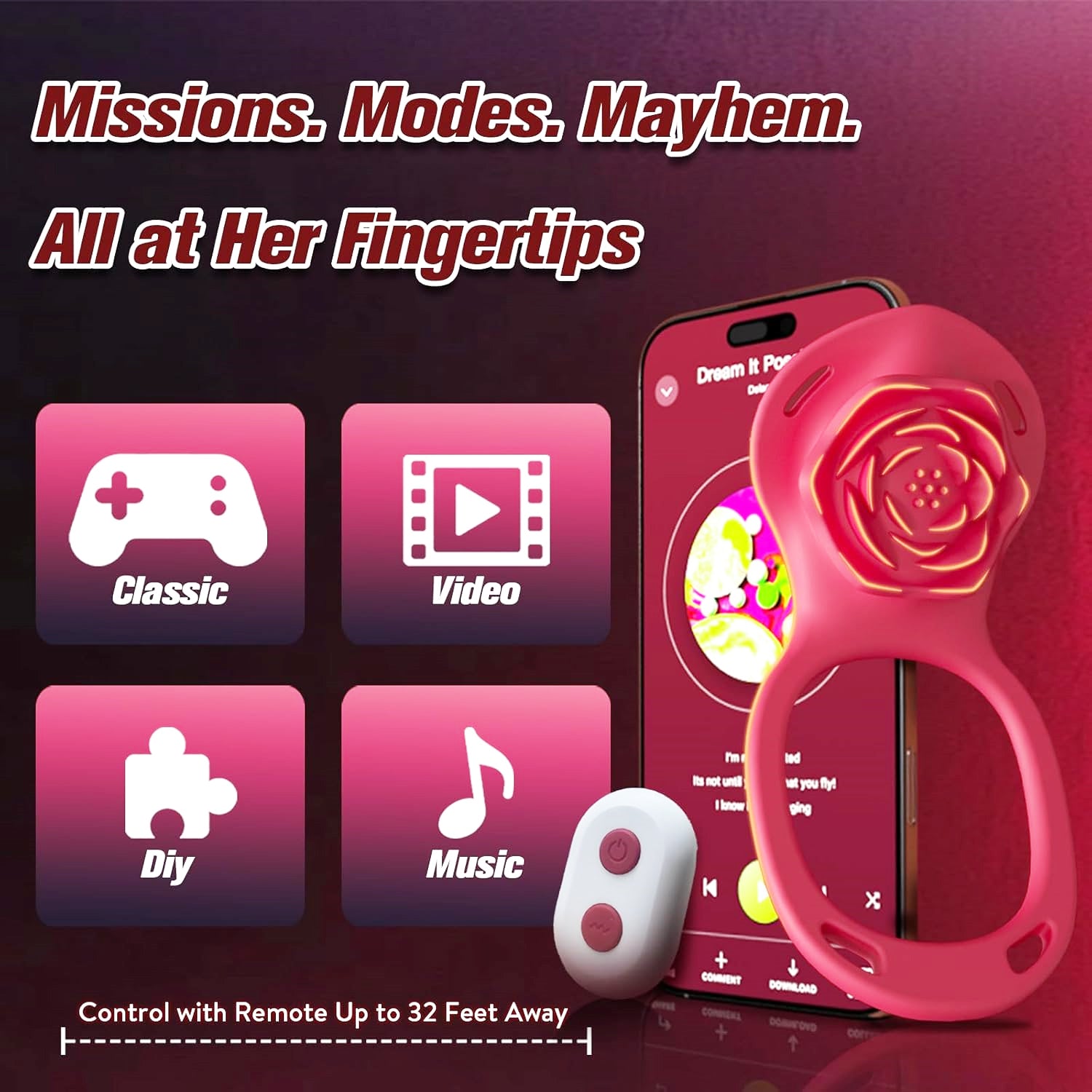 Buy App Remote Control Rose Wearable Vibrator | Rose Toy