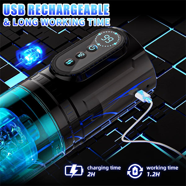Automatic Male Sex Toys Penis Pump with 9 Sucking & Thrusting & Rotating Modes