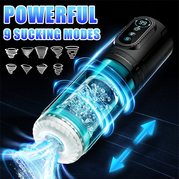 Automatic Male Sex Toys Penis Pump with 9 Sucking & Thrusting & Rotating Modes