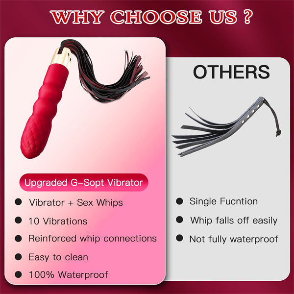 BDSM Whip Sex Bondage with 10 Vibrations Adult Toy