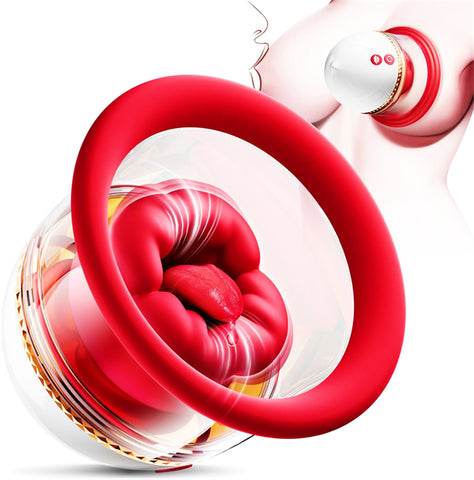 Big Mouth Nipple Sucker Vibrator Rose Toy 2025