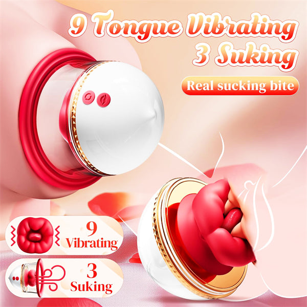 Big Mouth Nipple Sucker Vibrator Rose Toy 2025