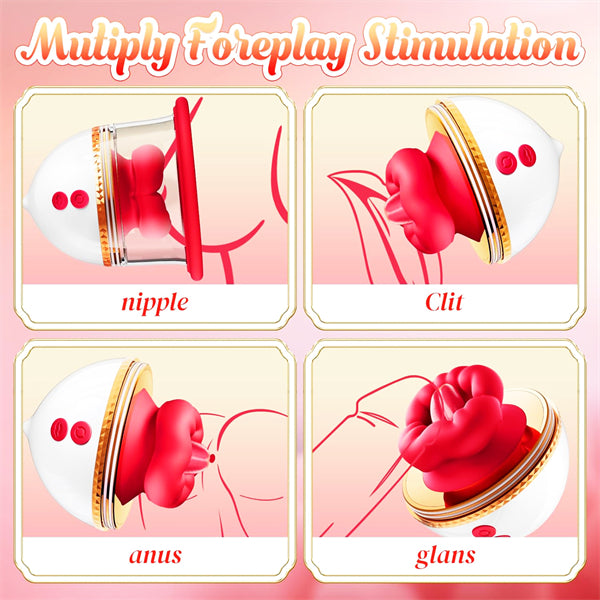 Big Mouth Nipple Sucker Vibrator Rose Toy 2025