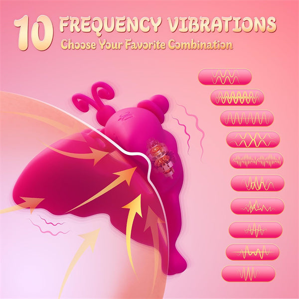Butterfly Design 10 Mode Vibrating Nipple Clamps