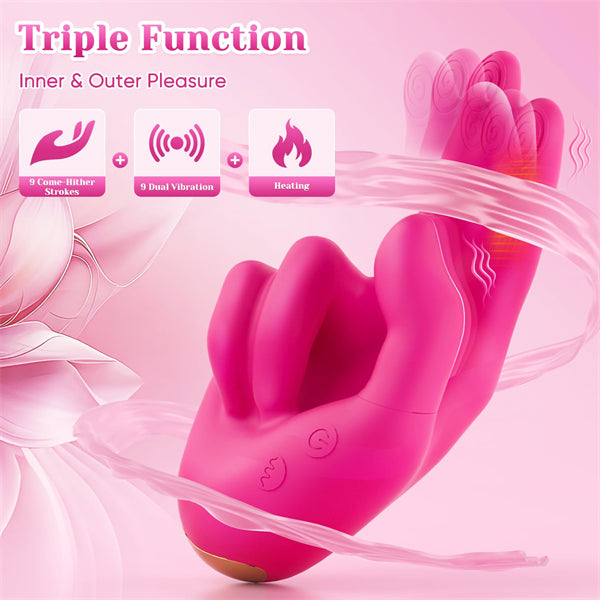 Come-Hither Dual Finger Vibrator for Clitoral G Spot Stimulation