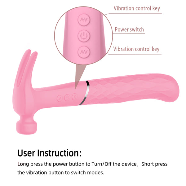 Curved Hammer Vibrator Pink