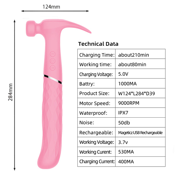Curved Hammer Vibrator Pink