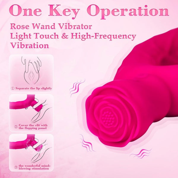 Double-Ended Vibrating Dildo with Rose Stimulation