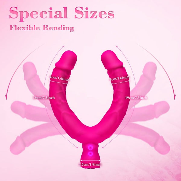 Double-Ended Vibrating Dildo with Rose Stimulation