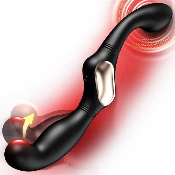 Dual-Function Curved Anal Vibrator Wand Male Prostate Toy