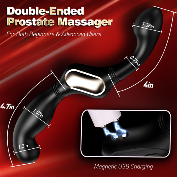 Dual-Function Curved Anal Vibrator Wand Male Prostate Toy