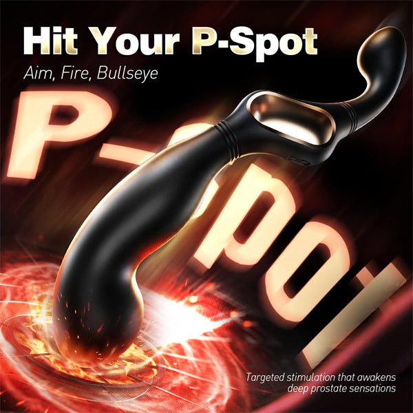 Dual-Function Curved Anal Vibrator Wand Male Prostate Toy