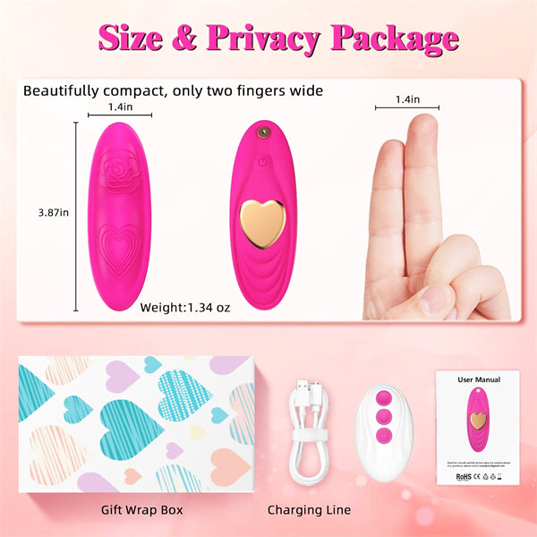 Dual 9 Vibration Modes Butterfly Vibrator Hot Pink