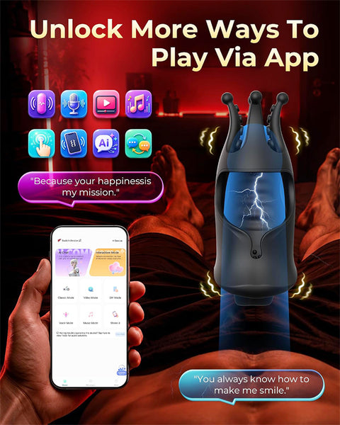 Dual Motors 9 Modes App Control Penis Trainer