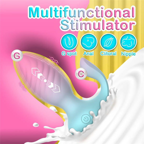 Dual Motors Anal Toys Vibrating Butt Plug with Crystal Diamond